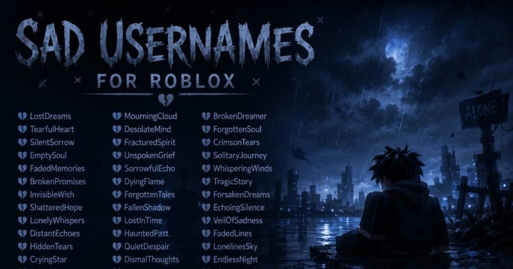 Sad Usernames For Roblox