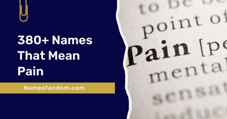 Names That Mean Pain